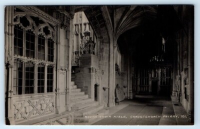 RPPC CHRISTCHURCH Priory South Choir Aisle England UK Postcard