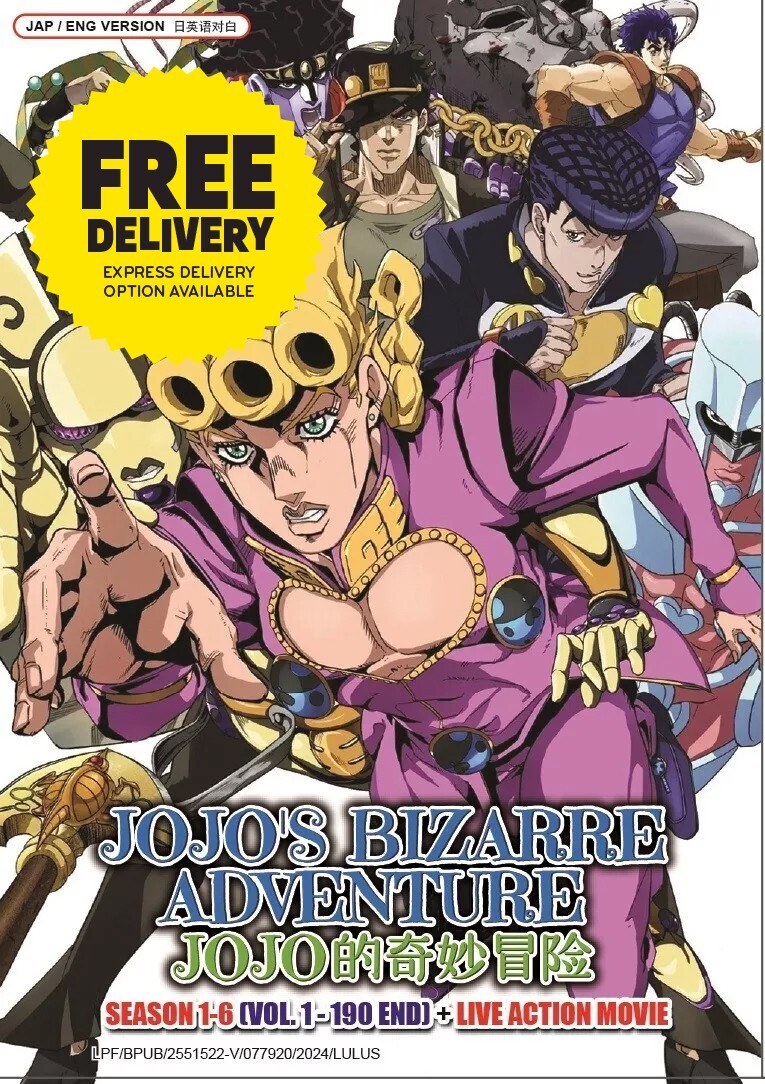 DVD Anime Jojo's Bizarre Adventure Jojo Complete Season 1-6