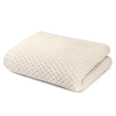 New $175 Kashwere Basket Weave Chenilla Throw Blanket, Malt