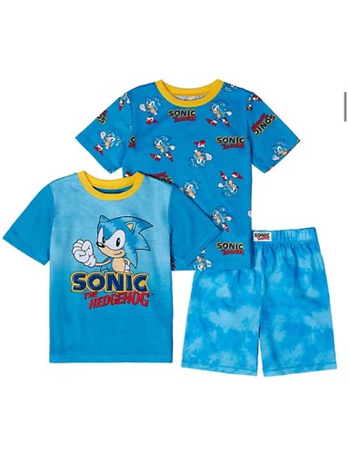 NWT 10 12 boy girl sonic hedgehog pajamas gaming  sega summer birthday sleepover - Afbeelding 1 van 8