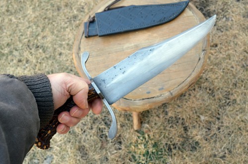 Swamp Fox Knives Custom Made Stag Handle Mountain Man Bowie Knife - Picture 16 of 19