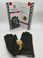 New SZ MEDIUM ISOTONER GLOVES SMART TOUCH Genuine Leather For Women in BLACK