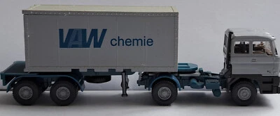 VAW-chemie 20' Container auf  DAF 3300 Sattelzug    WIKING 526/16   HO  von 1987 - Bild 1 von 4