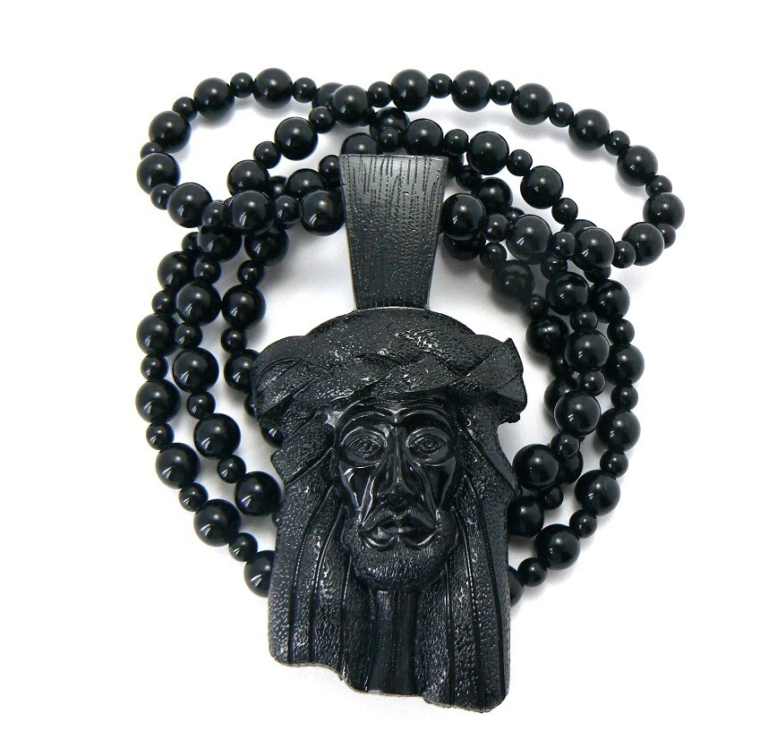 Nuevo Collar Colgante Pieza Jesús Homaica Negro* Foto 4 de 4