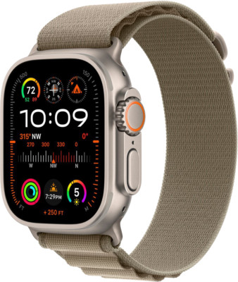 Apple Watch Ultra 2 49mm Cellular Titanium w/ Small Olive Alpine Loop
