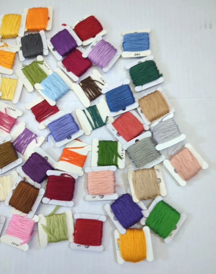 Lot of 52 Embroidery Floss Labeled Cotton Cross-stitch Thread on Cards Lot - Image 4 of 4