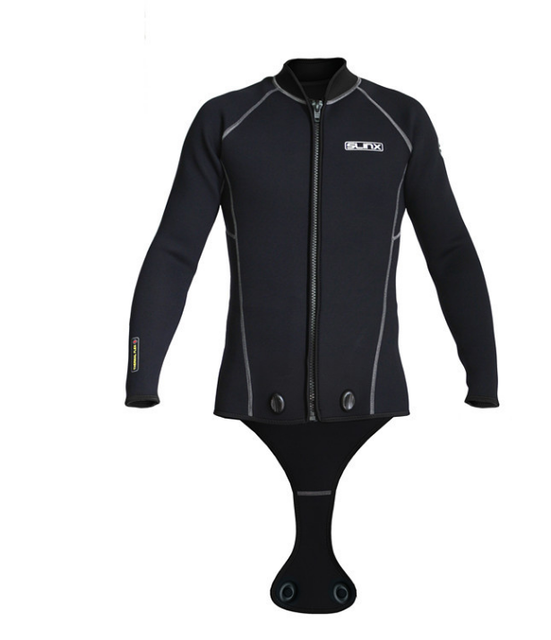 Men 3mm Neoprene Diving Swim Surf Tops Jacket Long Sleeve Full Zipper