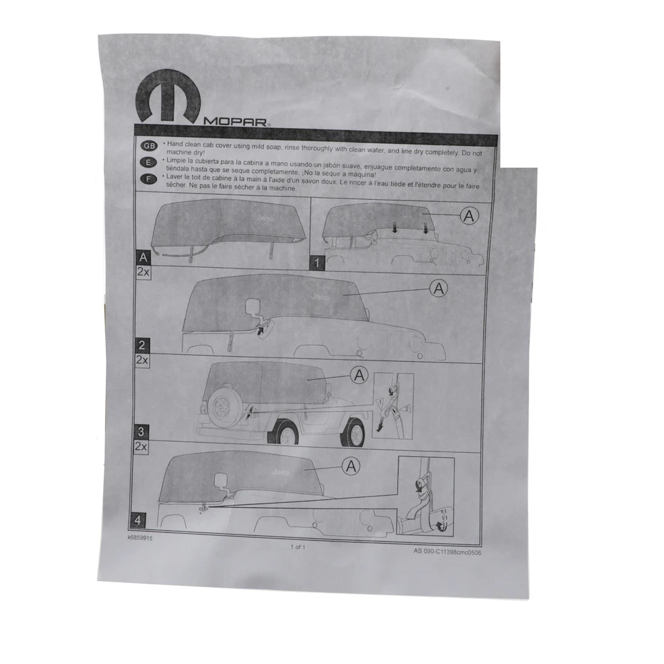 2007-2019 Jeep Wrangler JK 2 Door Cab Cover Roof MOPAR GENUINE OEM BRAND NEW - Image 4 of 4