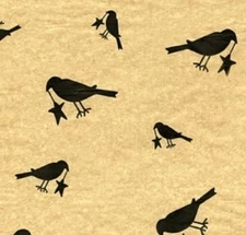 Primitive Tissue Gift Wrap Paper Country Black Crow with Star 10 Sheets Kraft
