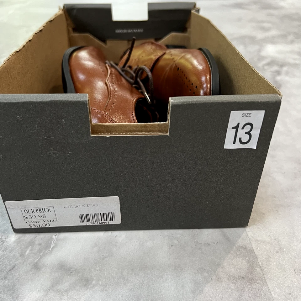 Zapatos de vestir Oxford Stacy Adams niños coñac talla 13 punta cuadrada marrón Foto 2 de 4