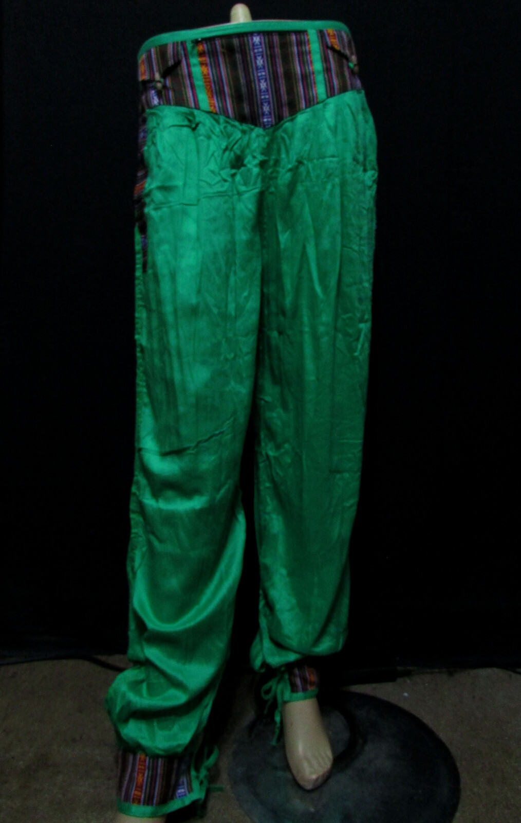 TR402 XL Ladies Green Rayon Cotton Yoga Casual Pant Trouser Nepal Summer