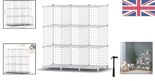 Elegant 9-Cube Wire Storage Shelves - Modern Closet Organizer Solution - Picture 2 of 11