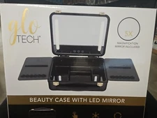 Glo Tech Beauty Case With LED Mirror - Black - New In Sealed Box