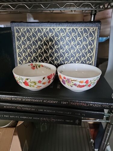 Mikasa Maisie Bone China Small Fruit Bowls Set of 2 New Berry Dessert - Picture 3 of 8