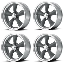 Set 4 15" American Racing VN215 Classic Torq Thrust II 15x8 5x4.75 Gray -18mm