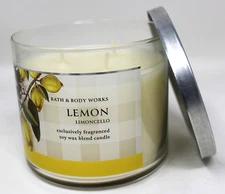 Bath Body Works Limoncello Lemon 3 Wick Candle 14.5 oz Brand New Zest Sugarcane