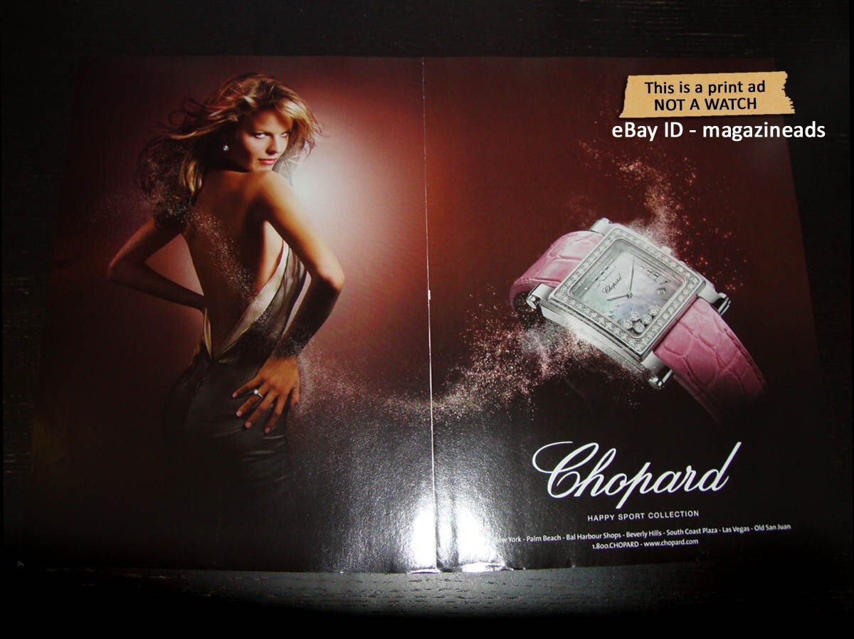 CHOPARD Watches 2-Page PRINT AD 2008 EVA HERZIGOVA Happy Sport