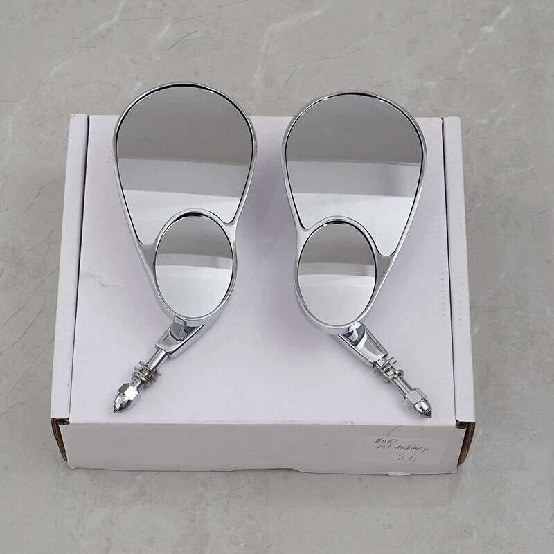 Espejos retrovisores de visión divididos aptos para Harley Touring Electra Glide Road King Glide cromados Foto 4 de 4