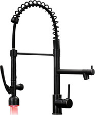 Oil Rubbed Bronze Kitchen Faucet with LED Light  Pull Down Sprayer