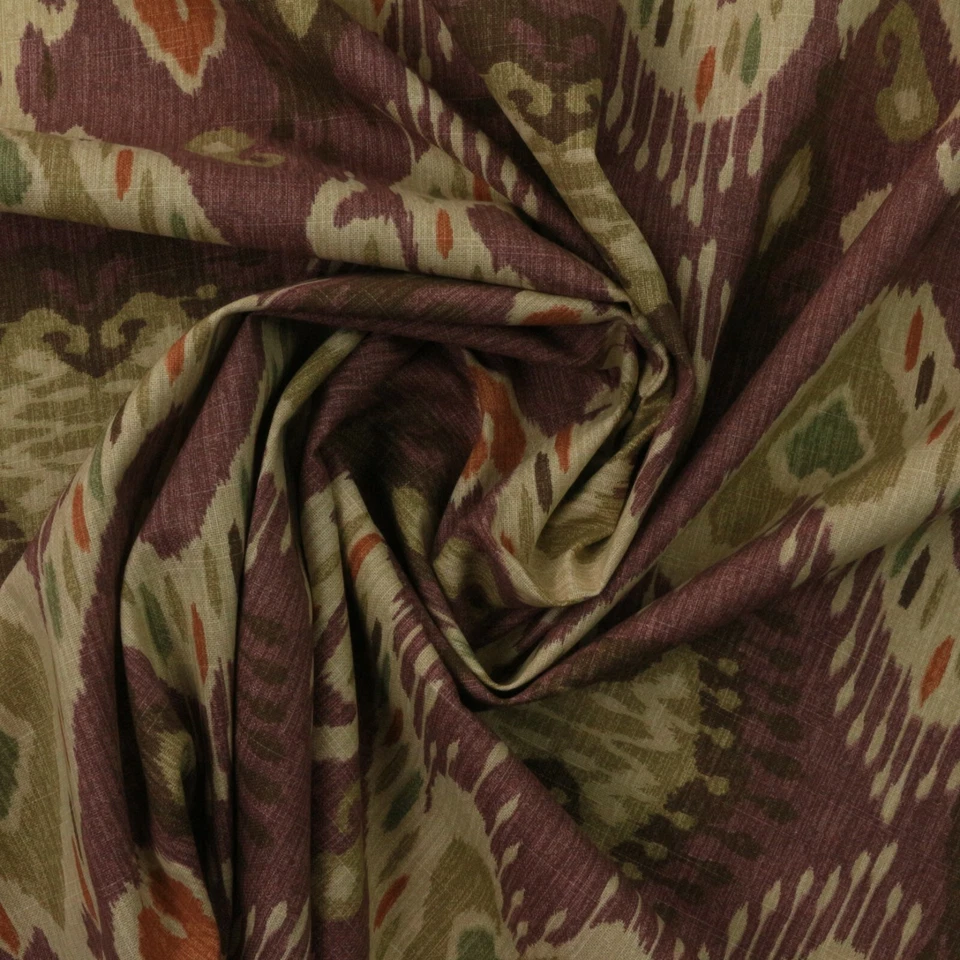 TELA MULTIUSOS WAVERLY ILUMINADA MORERA PÚRPURA IKAT BEIGE POR YARDA 54"W Foto 4 de 4