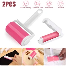 2 Pcs Sticky Lint Roller Washable Reusable Clothes Pet Hair Remover Dust Cleaner