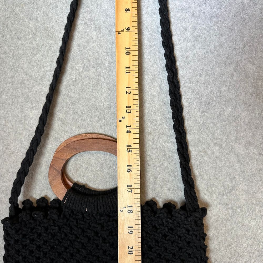 Danielle Nicole Boho Hippie Black Macrame Wooden … - image 9