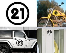 Number 21, Sticker Vinyl Cut Version v2