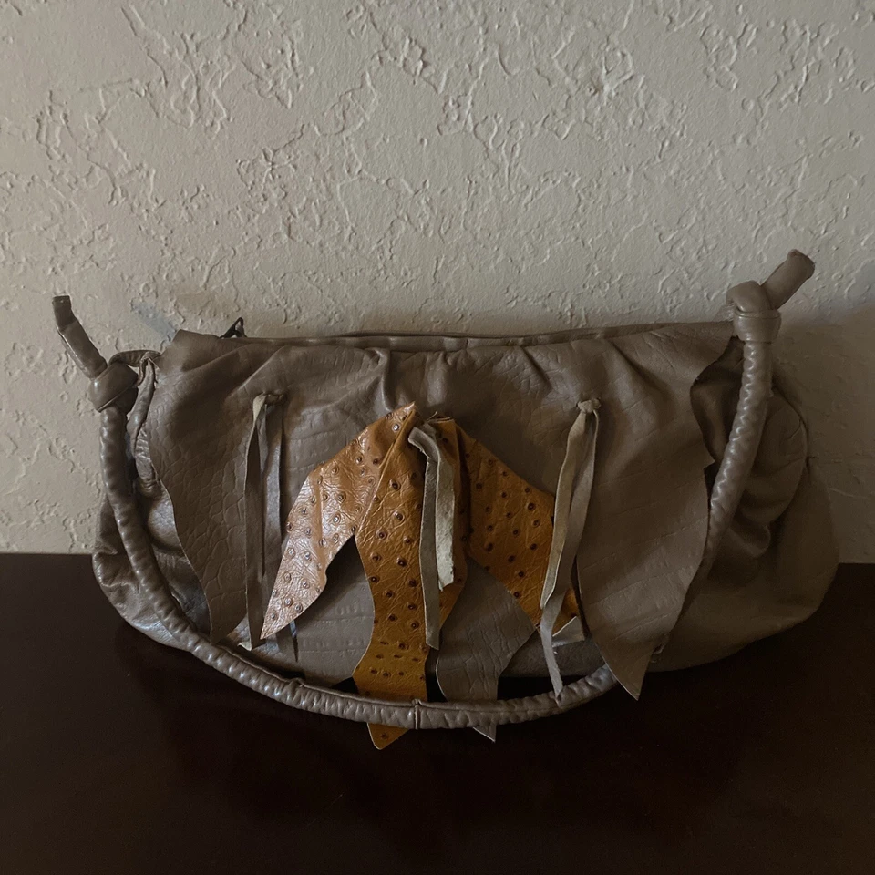 Bolso de Hombro Bolso de Mano Grande Hinchado Vintage Años 80 Por Elegancia. Hecho en Italia Foto 3 de 4