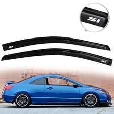Fit For 06-11 Honda Civic Coupe Window Visor Deflector Rain Shade W White Si Fit For 06-11 Honda Civic Coupe Window Visor Deflector Rain Shade W White Si