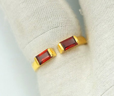 Garnet Gemstone Ring 925 Sterling Silver Stackable Adjustable Ring Gift Jewelry