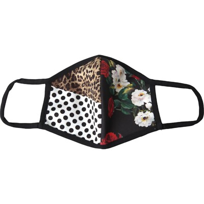 DOLCE & GABBANA Face Mask Multicolor Leopard Floral Elastic Ear Strap RRP 120usd