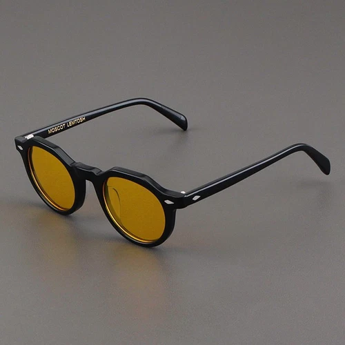 Moscot Lemtosh Sonnenbrille Herren rund Retro schwarzes Gestell polarisiert gelb Damen neu - Bild 2 von 11