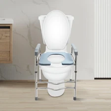 25.2-29.13in Raised Toilet Seat Riser w/ Arms For Elderly Handicap Bathroom USA