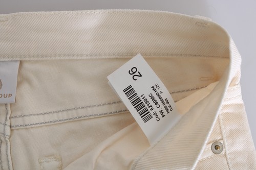 DONDUP Jeans cotone panna vita media skinny denim pantaloni pantaloni s. W26 prezzo consigliato $500 - Foto 7 di 9