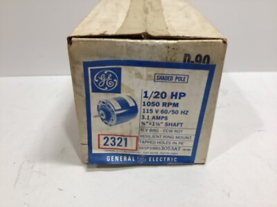 #ad New GE 2321 5KSP29BG3053AT Motor 1 20HP 115 Volt 1050 RPM 3.1 AMPS $129.99