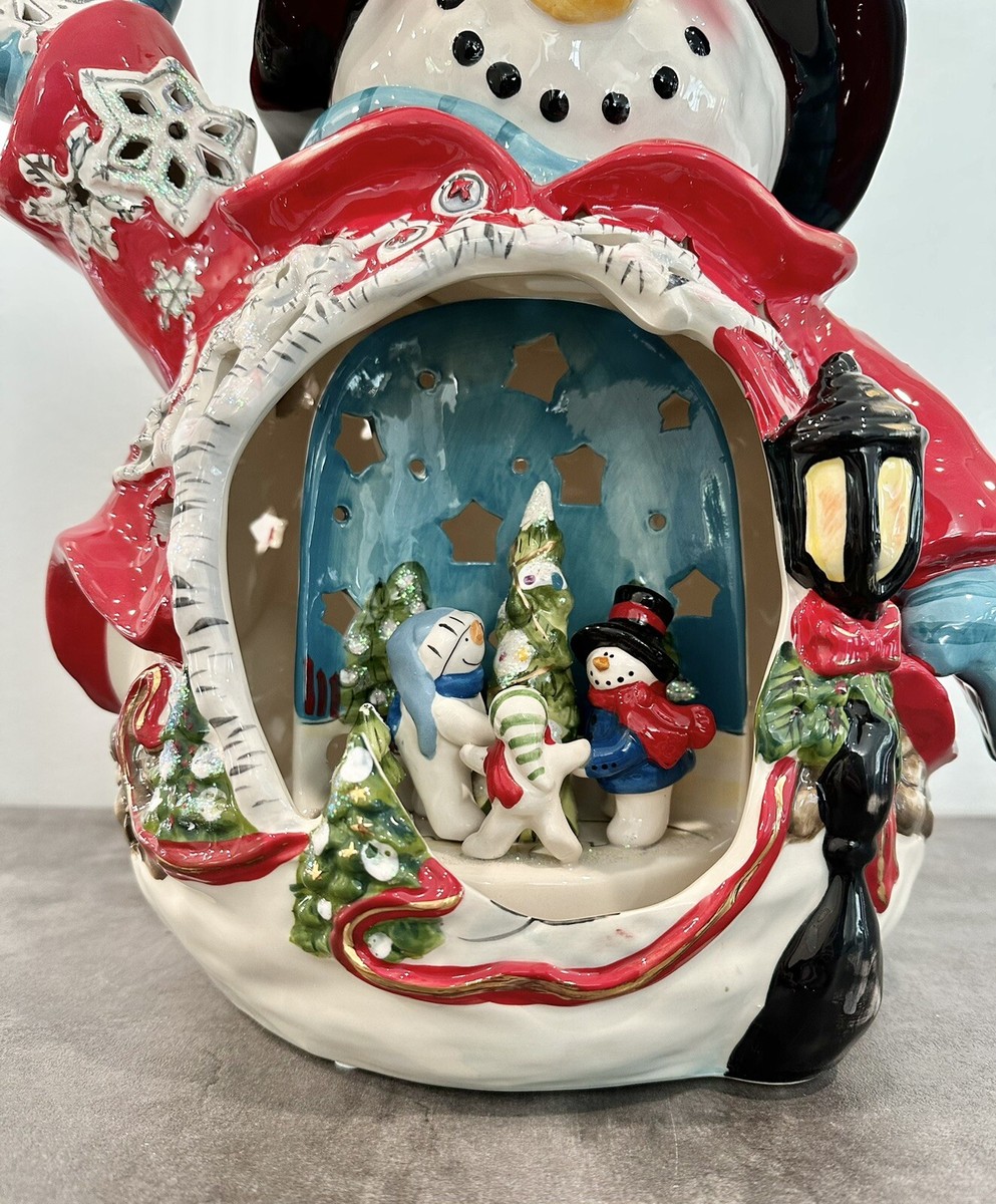 NEW Blue Sky Circle of Friends SNOWMAN Candleholder Christmas