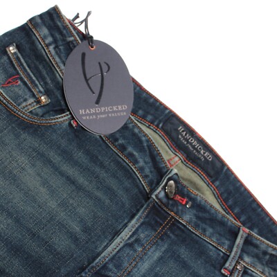 Handpicked NWT Denim Jeans Size 38 US In Blue w/ Fading Cotton Blend