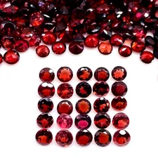 50 Pcs Natural Mozambique Garnet 4mm Round Cut Loose Untreated Gemstones Lot