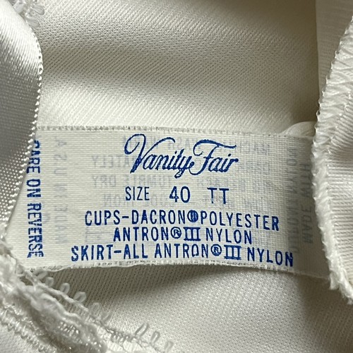 Vintage Vanity Fair White Nylon Tricot Full Slip Size 40TT - Picture 4 of 4
