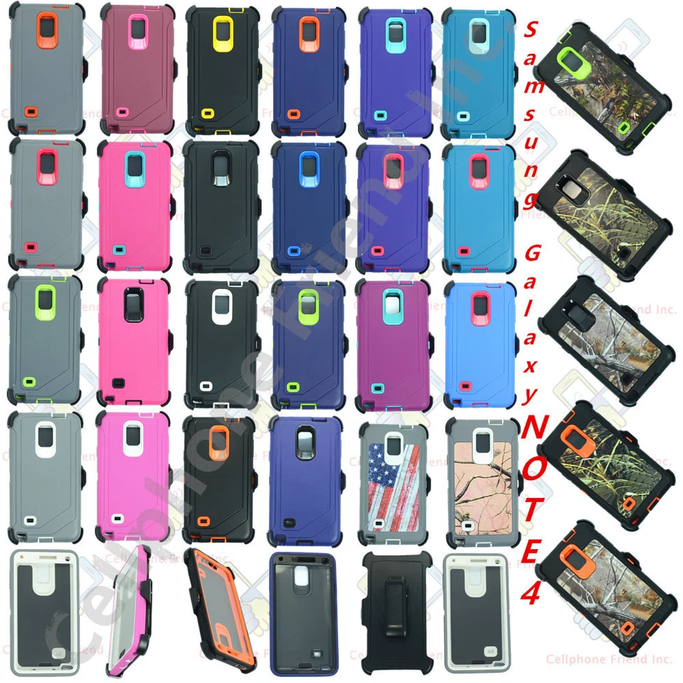 For Samsung Galaxy Note 4 Shockproof Defender Case Cover w/ Belt Clip & Screen - Image 2 of 4