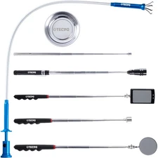 TECPO MAGNETHEBER SATZ TELESKOP MAGNET WERKZEUG KFZ AUTO INSPEKTIONSSPIEGEL LED