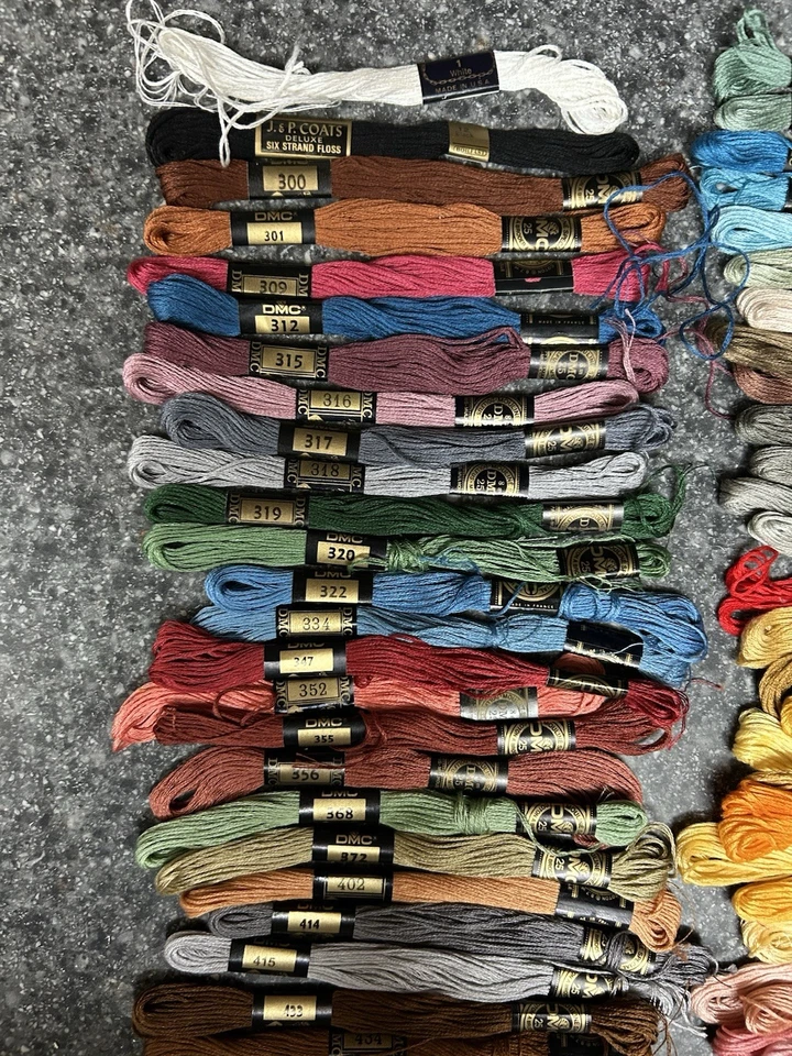 Huge Lot Of 130+ DMC Embroidery Floss Skeins W/floss Caddy & Accessories - Image 2 of 4
