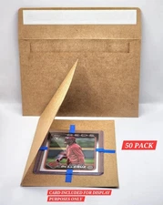 eBay Standard Envelope 4x6 With Protective Card ,Trading Card Shipping.  50 Pack