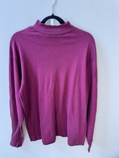 Vintage Lands' End Mock Neck Shirt Made in USA 100% Cotton -Men's Large - Maroon