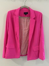 Skies Are Blue Pink Open Front Lined Women's Blazer Long Sleeve Size S