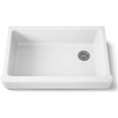 #ad New Kohler K 6488 0 Whitehaven 35 1 2 Self Trimming Farmhouse Single Basin Ename $1057.72