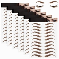 6 Sheets Eyebrow Tattoo Stickers 4D Hair-Like Waterproof Fake Eyebrow Stickers
