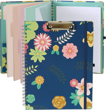 Clipboard Folio Spiral Folder Board,5 Extra Folders with 10 Storage Pockets,Refi