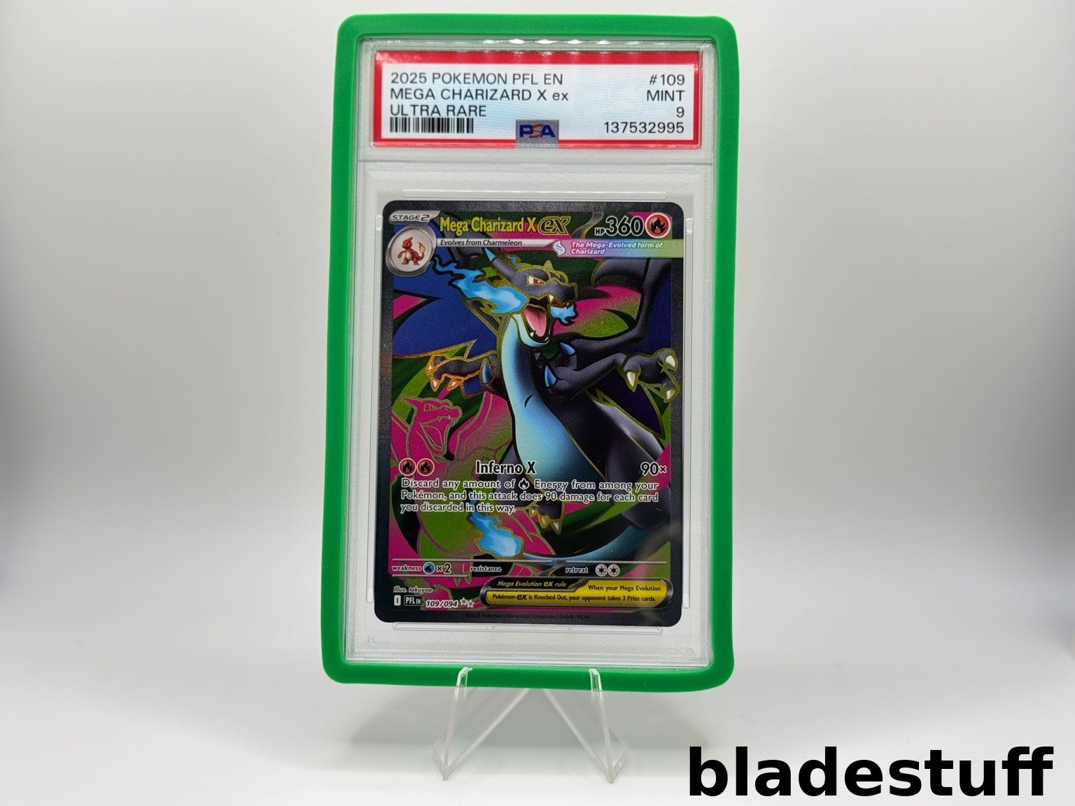Mega Charizard X ex 109/094 Me02: Phantasmal Flames PSA 9