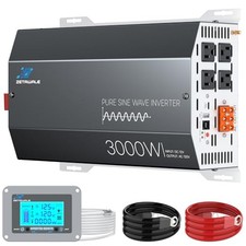 3000 Watts Pure Sine Wave Inverter 12V DC to 110V/120V AC Converter, 12V-3000W